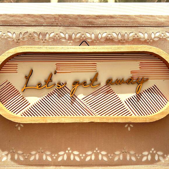 NEW Michaels "Let's Get Away" Wooden Hanging Wall Decor by Ashland - Picture 1 of 9
